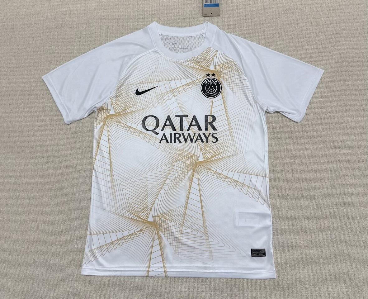 AAA Quality Paris St Germain 26/27 White/Gold Training Jersey
